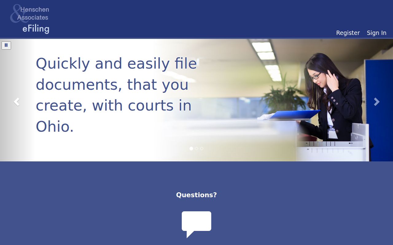 Huron County Common Pleas e-filing portal distinct from case search records