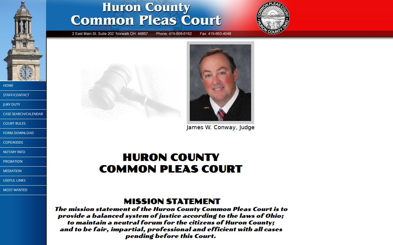 Huron County court docket Common Pleas court home page